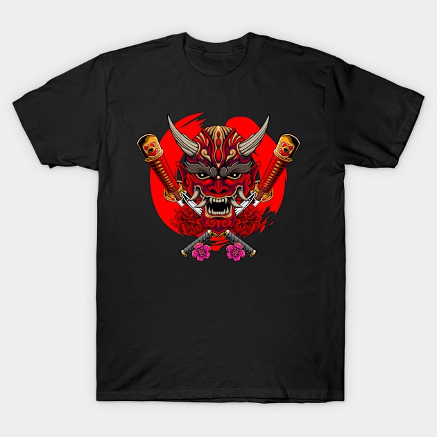 Samurai Warrior Roses T-Shirt by TomCage